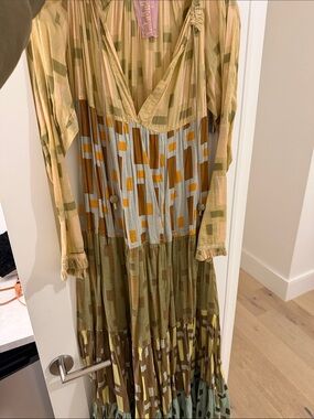 Yvonne S Tiered Maxi Dress | Sheer Overlay | Boho Statement | Size L